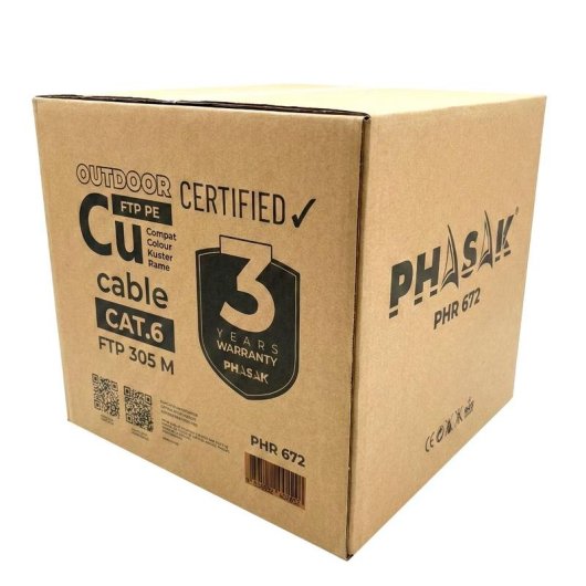 Câble réseau Phasak PHR 672 Cat6 FTP 305m cuivre noir extérieur