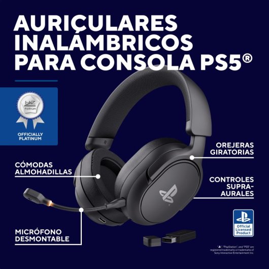 Kopfhörer Trust GXT 499W Forta Wireless USB-A Gaming PS5 Abnehmbares Mikrofon Weiß