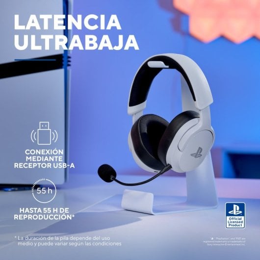 Kopfhörer Trust GXT 499W Forta Wireless USB-A Gaming PS5 Abnehmbares Mikrofon Weiß