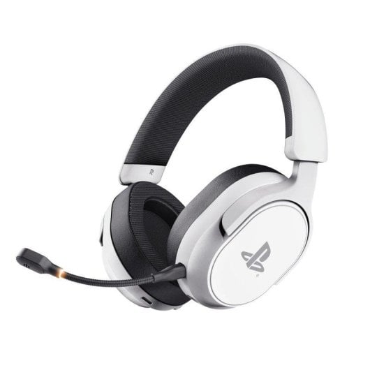 Auriculares Trust GXT 499W Forta inalámbricos USB para gaming PS5 con micrófono desmontable blancos