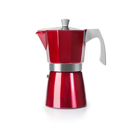 Caffettiera Moka Ibili Evva Red 3 Tazze alluminio induzione