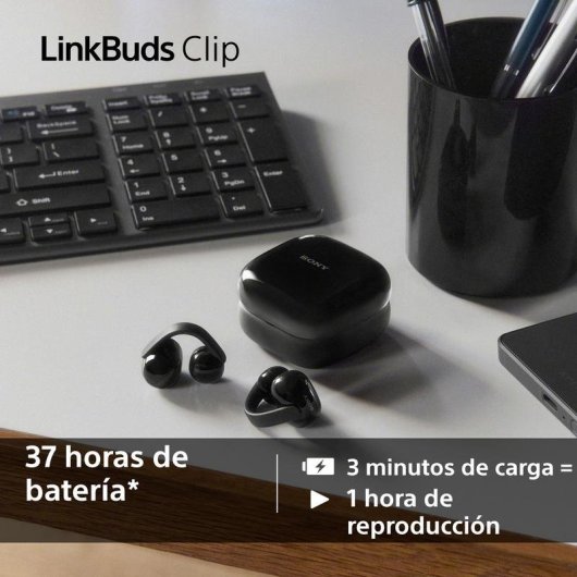 Auriculares Sony LinkBuds Clip sem fios Bluetooth desporto, controlo tátil, IPX4, bege