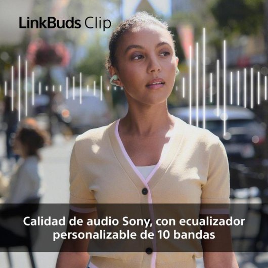 Auriculares Sony LinkBuds Clip sem fios Bluetooth desporto, controlo tátil, IPX4, bege