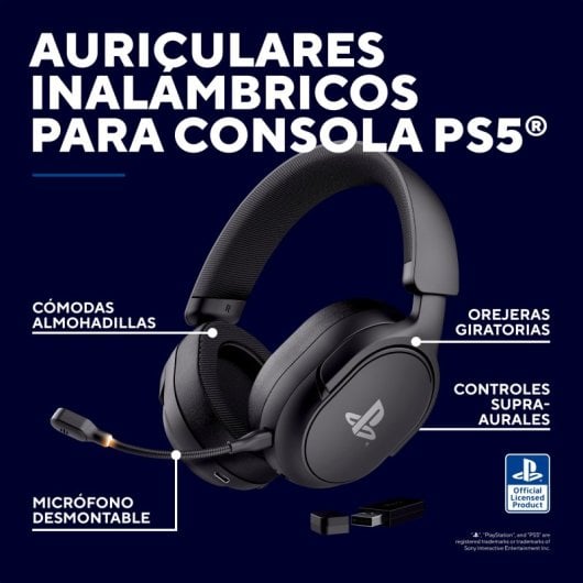 Auriculares Trust GXT 499 Forta Wireless USB-A Gaming PS5 Microfone Preto