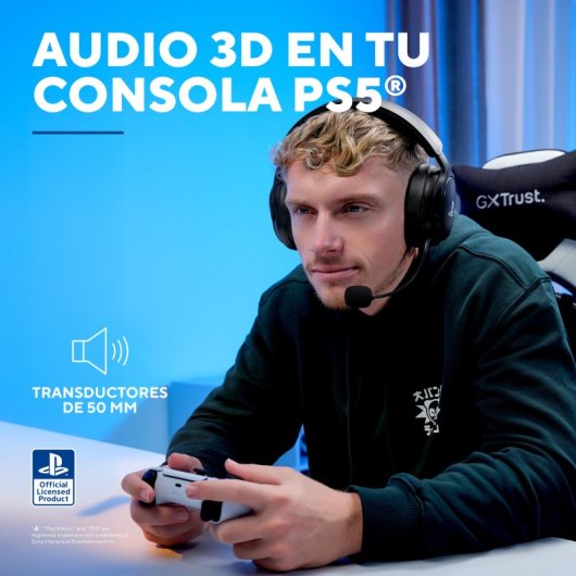 Auriculares Trust GXT 499 Forta Wireless USB-A Gaming PS5 Microfone Preto
