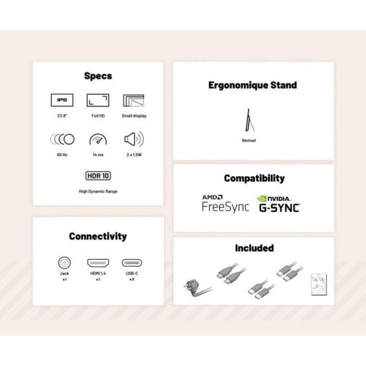 Écran PC JAPANNEXT JN-MD-IPS238F-C6 23.8" Full HD 100Hz IPS HDR USB-C 14ms