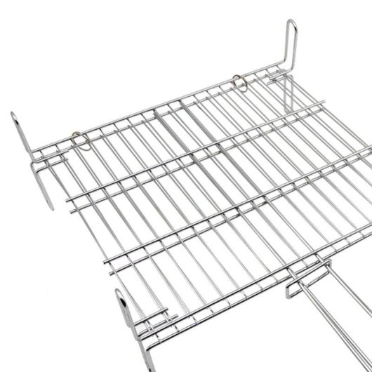 Parrilla Helios Home Doble Cara Acero Carbono Zincado 30x35 cm Mango Largo