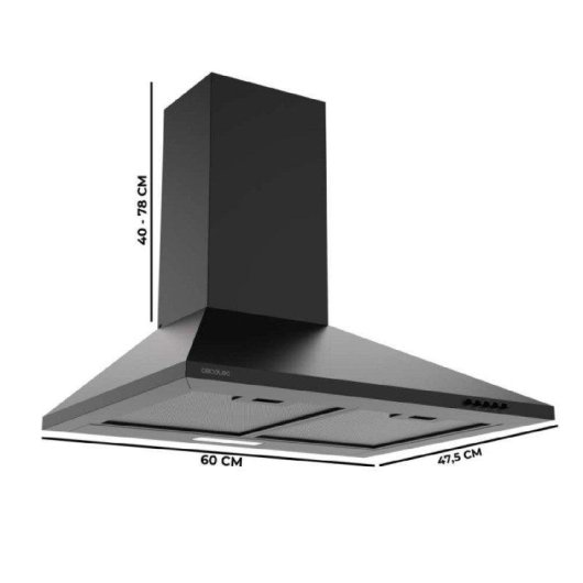 Campana extractora Cecotec Bolero Flux PM 604000 Estrazione 60cm LED nero