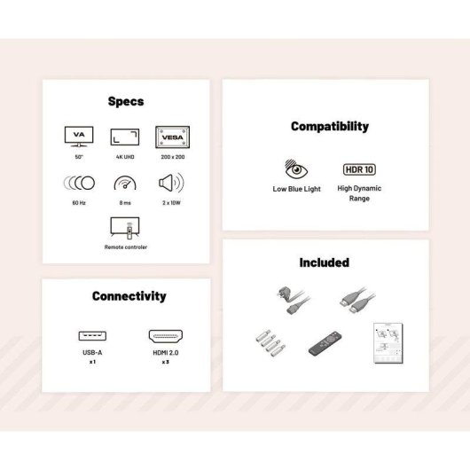 Monitor JAPANNEXT JN-IPS7500UHDR-U 75" UltraHD 4K 60Hz IPS HDR Altavoces FreeSync G-Sync