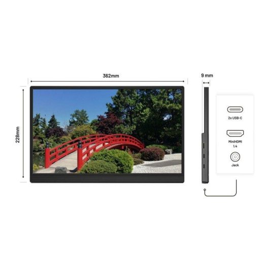 Écran PC JAPANNEXT JN-MD-I156F-T-LE 15,6" Full HD 60Hz IPS Tactile USB-C HDMI