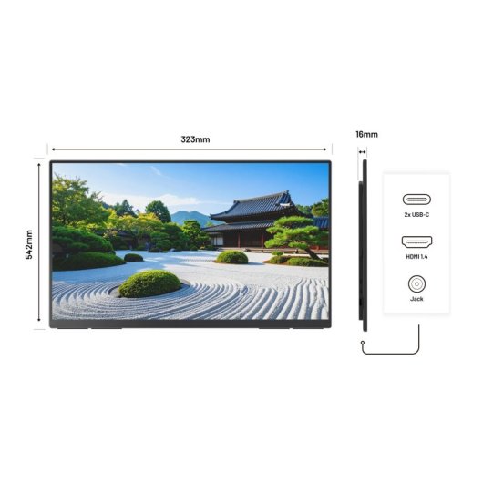 Monitor JAPANNEXT JN-MD-IPS238U-C6 23,8" UltraHD 4K 60Hz IPS HDR USB-C 14ms
