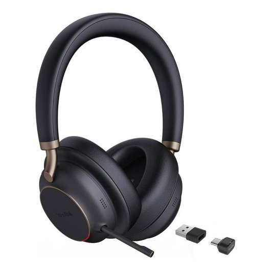 Auriculares Yealink BH76 Plus sem fios Bluetooth com Cancelamento de Ruído, Microfone e carregamento sem fios, preto