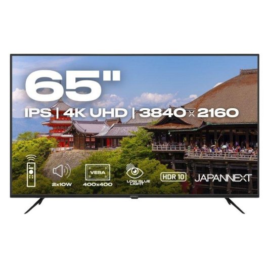 Monitor JAPANNEXT JN-IPS65U 65" UltraHD 4K 60Hz IPS HDR Altavoces Integrados FreeSync G-Sync 8ms
