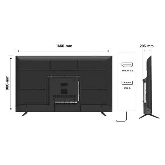 Monitor JAPANNEXT JN-IPS65U 65" UltraHD 4K 60Hz IPS HDR Altavoces Integrados FreeSync G-Sync 8ms