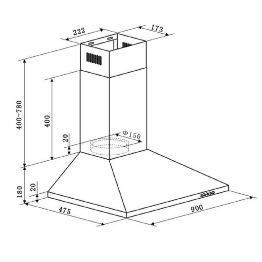 Campana extractora Cecotec Bolero Flux PM 904000 Black A 90cm motore DC LED