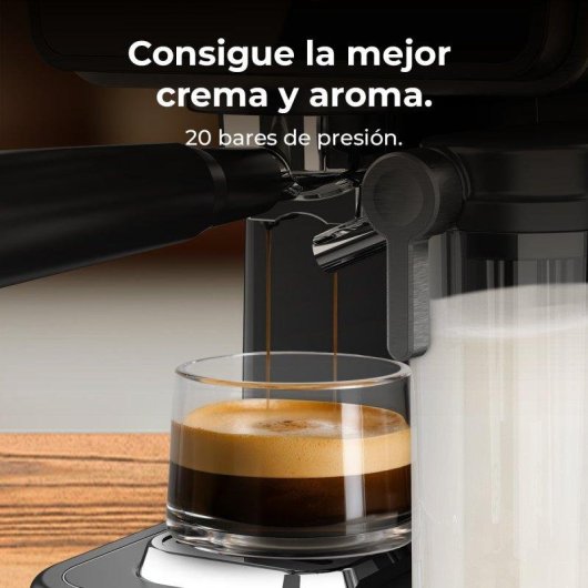 Cafetera Espresso Cecotec Power Espresso Touch ColdBrew 1,5L 20 Bares con espumador de leche