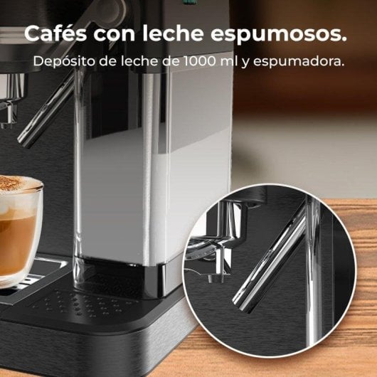 Cafetera Espresso Cecotec Cafelizzia Coldbrew Latte 1,2L 20 Bares pantalla táctil espumadora