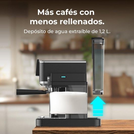 Cafetera Espresso Cecotec Cafelizzia Coldbrew Latte 1,2L 20 Bares pantalla táctil espumadora