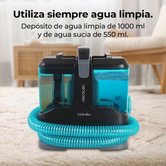 Aspiradora de Tapicerías Cecotec Conga 3000 Carpet&Spot Clean Max 450W 13kPa Depósito 1L Compacta