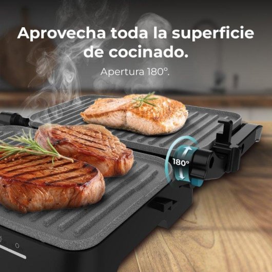 Griglia Cecotec Rock'ngrill 1500 Full Open 1500W Rockstone 180 Piastra Galleggiante