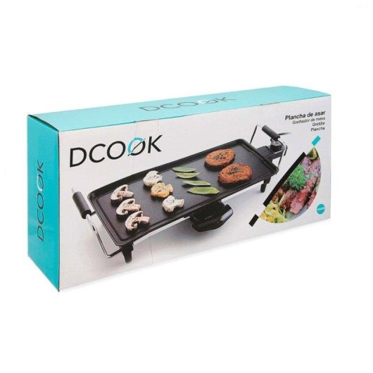 Plancha de Asar Dcook 2000W Antiadherente Negro