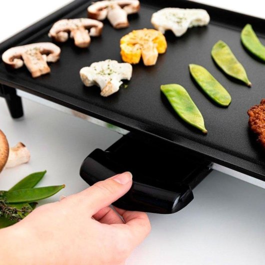Plancha de Asar Dcook 2000W Antiadherente Negro