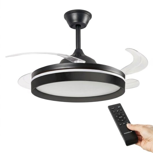 Ventilatore da soffitto InnovaGoods 4 pale LED DC 6 velocità telecomando