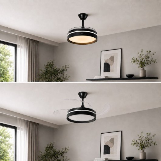 Ventilatore da soffitto InnovaGoods 4 pale LED DC 6 velocità telecomando