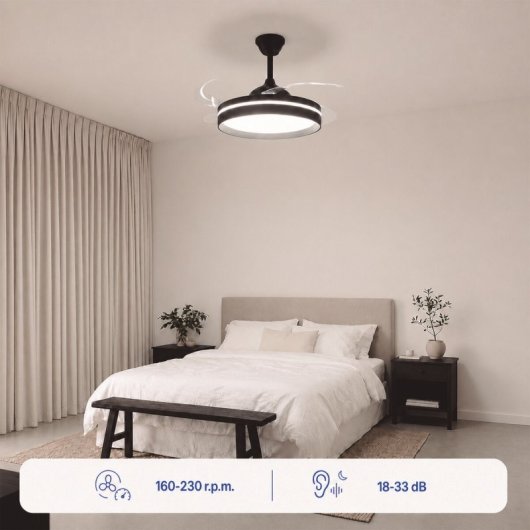 Ventilatore da soffitto InnovaGoods 4 pale LED DC 6 velocità telecomando