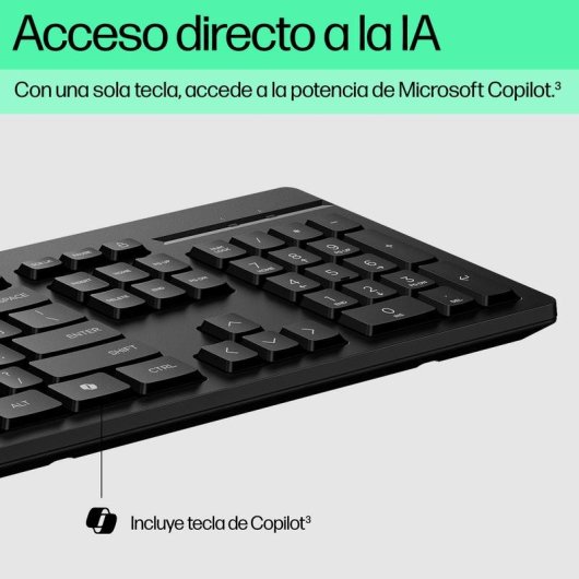 Teclado HP 125 completo de membrana USB com tecla Copilot