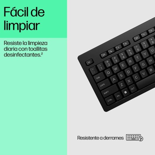 Teclado HP 125 completo de membrana USB com tecla Copilot
