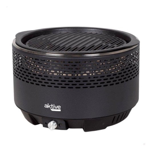 Tischgrill Aktive Barbecue 2 in 1 Edelstahl schwarz 31 cm