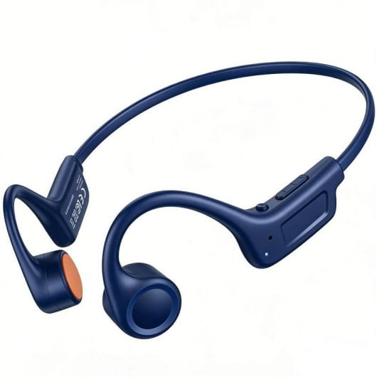 Auriculares Kinglucky X7 inalámbricos Bluetooth 5.4 deportivos conducción ósea resistentes al sudor azul