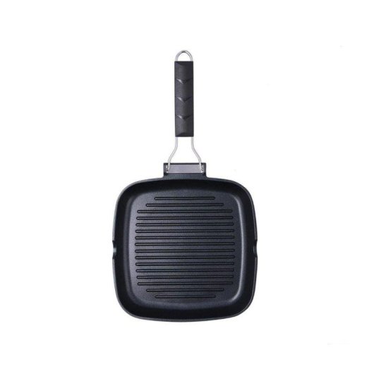 Asador Quid Ebano Con Asa Plegable Aluminio Fundido 24 Cm