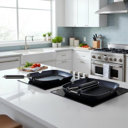 Asador Quid Ebano Con Asa Plegable Aluminio Fundido 24 Cm