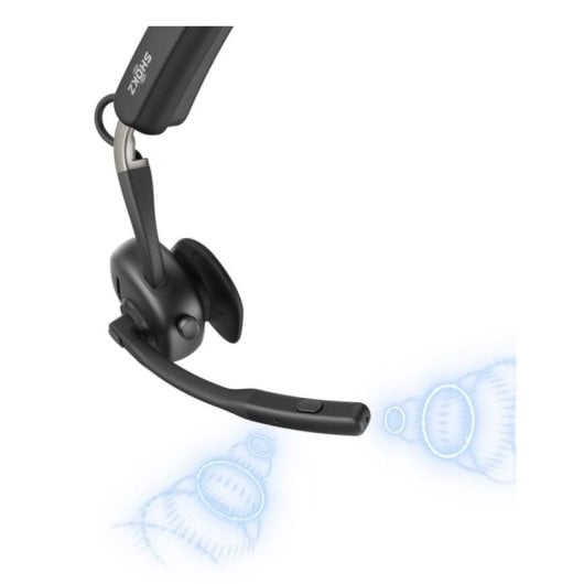 Auriculares Shokz OpenMeet sem fios Bluetooth com Cancelamento de Ruído, Microfone, Condução Óssea, Preto
