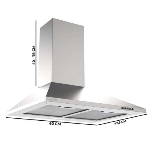 Campana extractora Cecotec Bolero Flux PM 604000 Inox Abluft 60cm LED