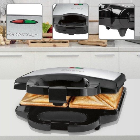Sandwichiera Clatronic ST 3778 Acciaio Inox 750 W Antiscivolo