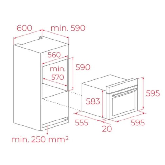 Horno Multifunción Teka HCB 6165 65L Limpieza Manual Mandos Ocultables Apagado Automático