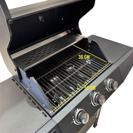 Barbacoa de Gas Hannover Grill Pegaso 3 Fuegos 110x110x46 cm Negro