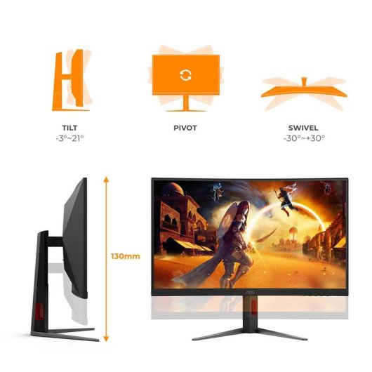 Monitor AOC G4 C27G4Z2 27" Full HD 260Hz VA Curved HDR10 Höhenverstellbar
