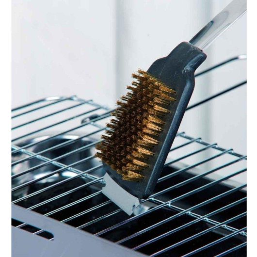 Brosse Barbecue BBQ Kinzo 2 en 1 Acier Manche Bois 44 cm