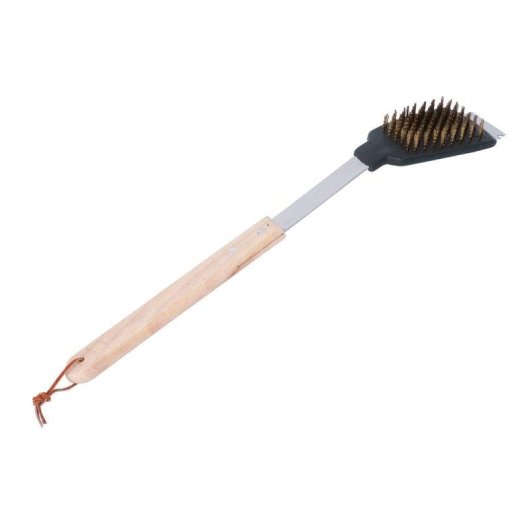Brosse Barbecue BBQ Kinzo 2 en 1 Acier Manche Bois 44 cm