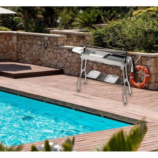 Parrilla de Barbacoa Herzberg Hg8112 Acero Inoxidable con Bolsa