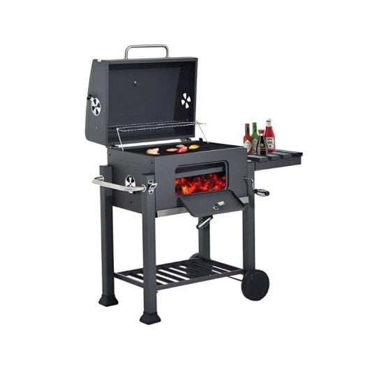 Barbacoa Aktive Con Ruedas Negro 113x100x45 Cm