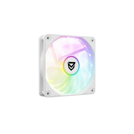 Refrigeração Ar Nfortec 120mm Krater Fan ARGB White PWM 4-pin 12 LEDs