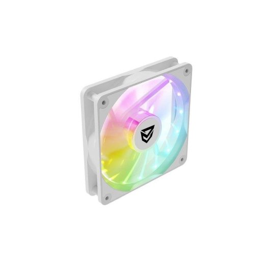 Refrigeração Ar Nfortec 120mm Krater Fan ARGB White PWM 4-pin 12 LEDs
