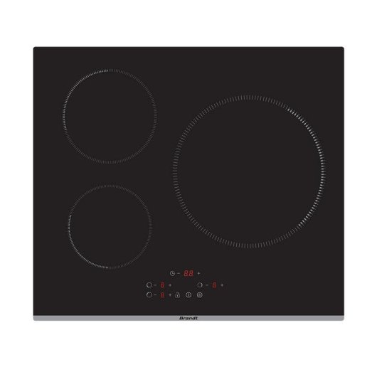 Plaque Brandt Bpi6389b Induction 3 zones 7400W 60cm Noir