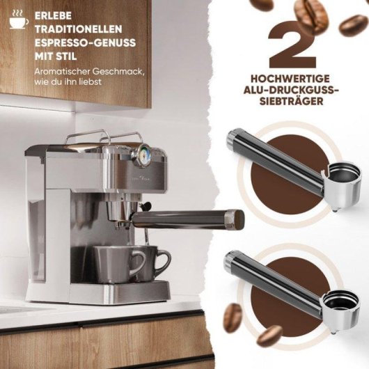 Macchina da caffè espresso ProfiCook PC-ES-KA 1267 1,5L 20 bar con vaporizzatore capsule