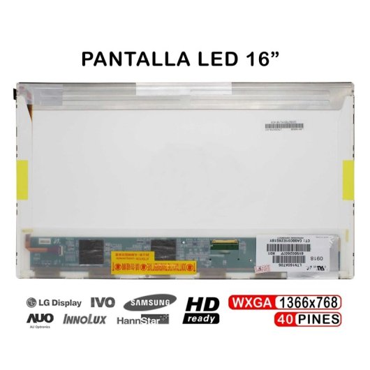 Ecrã LED Asus N61JA 16 polegadas 1366x768 WXGA HD 40 pinos